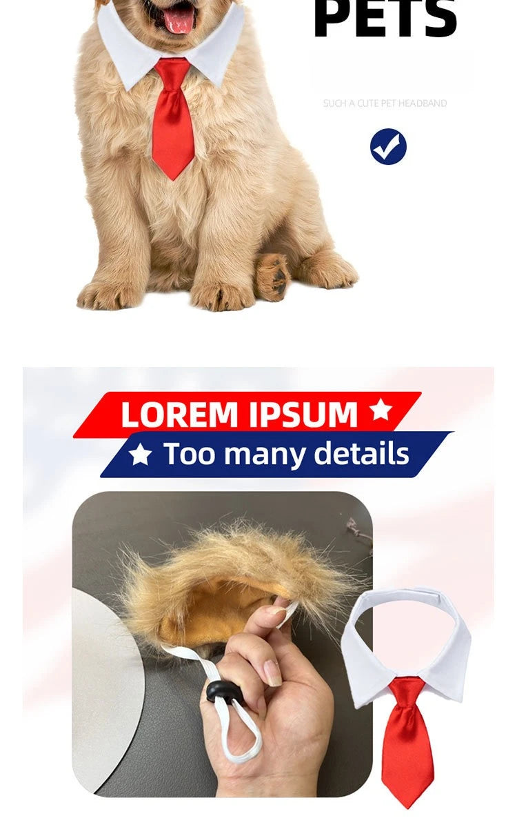 Funny Cosplay Dog Wig - Blonde Fluffy Hairstyle for Halloween Christmas Pet Props