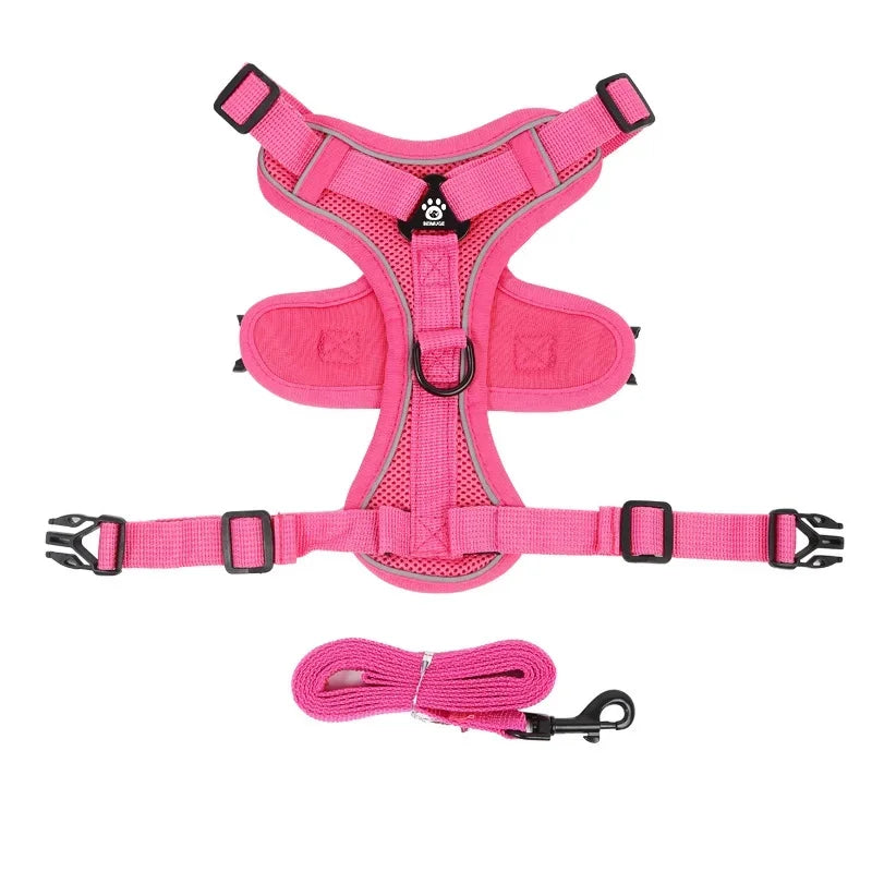 No Pull Dog Harness and Leash Set Adjustable Pet Harness Vest for Small Dogs Cats Reflective Dog Chest Strap Lead Walking