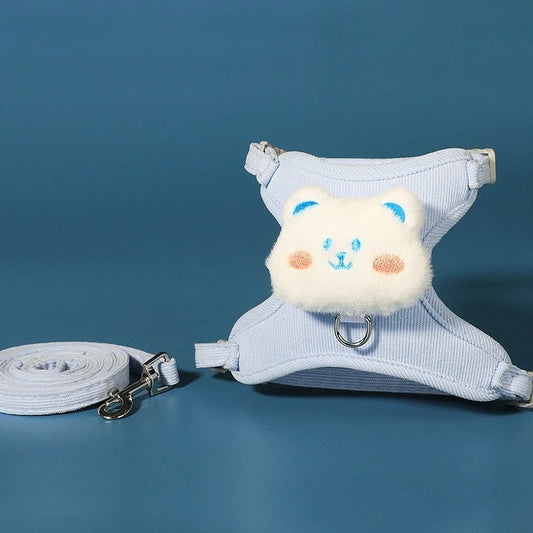 Adjustable Cat Harness Leash for Outdoor Travel Walking Soft and Breathable Pet Harnesses for Cat Kitten Puppy