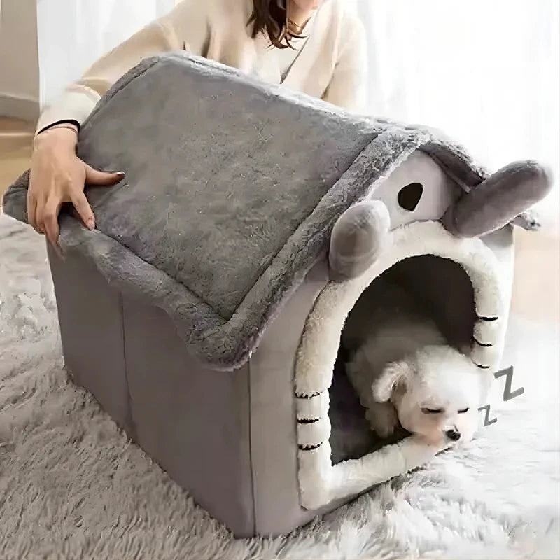 Indoor Soft Pet Tent House, Dog Kennel, Cat Bed with Removable Pad, Warm, Small Medium and Large Pets