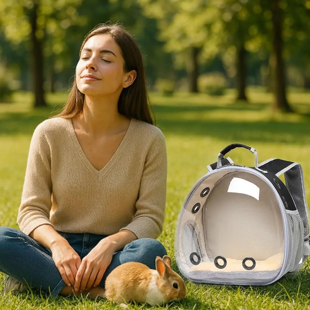 Bunny Carrier, Guinea Pig Carrier,Small Animal Carrier Backpack for Rabbit,Bearded Dragon, Lizard,Hamster,Kitten. Breathable Pet