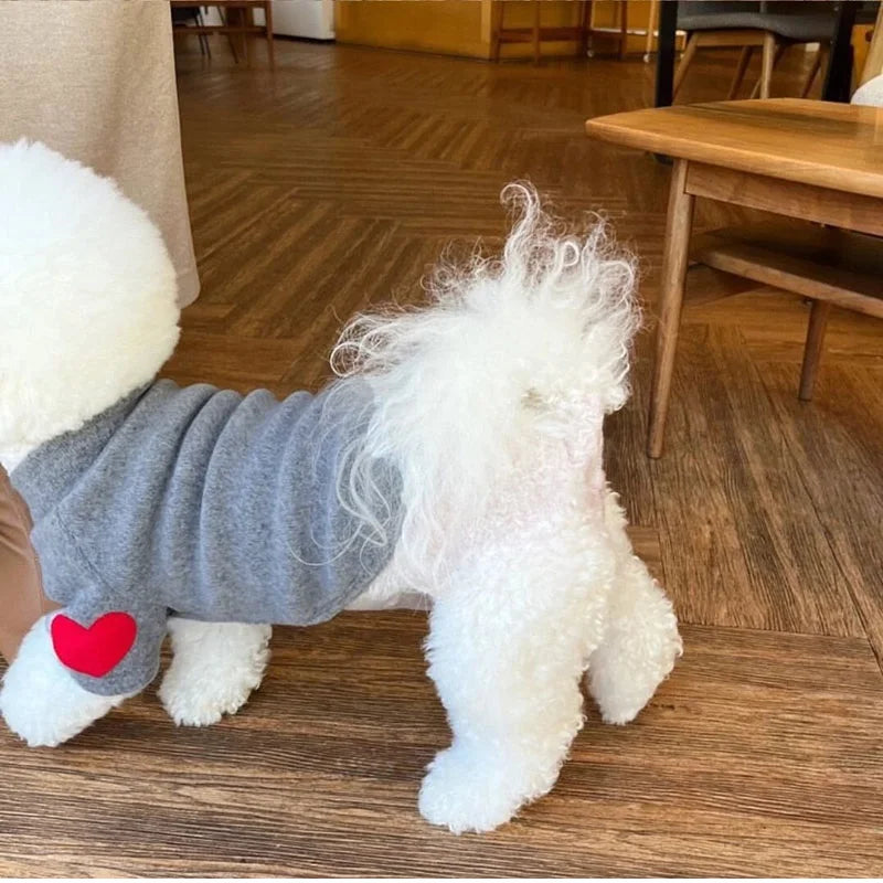 Autumn Winter Plush Love Sweater Pet Dog Cat Solid Base Coat Puppy Teddy Yorkshire Thickened Warm Clothing Lovely Clothes