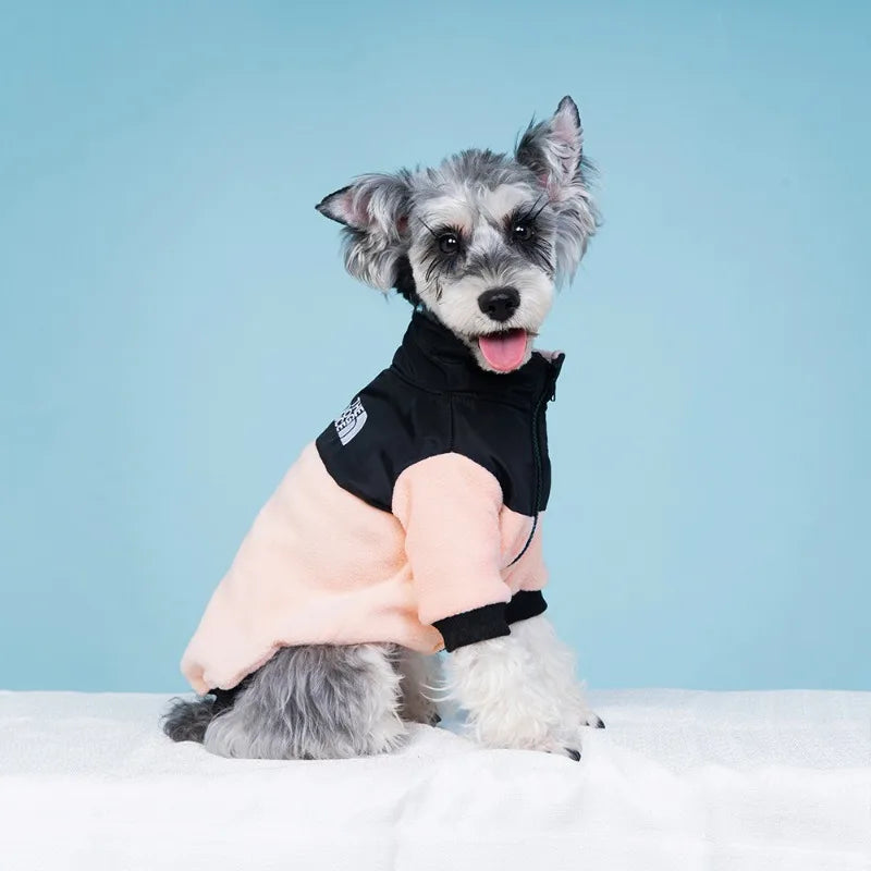 LETVIA Winter Pet Clothing Fashion Warm Dog Jacket Coat Windproof Dual Color Down Polar Fleece Jacket for Large Medium Small Pet