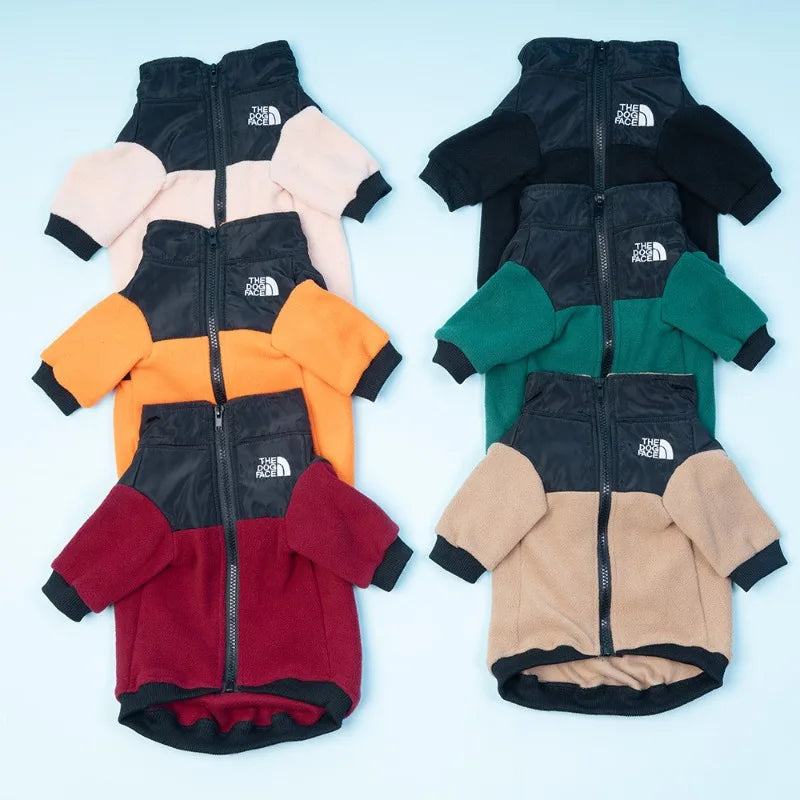 LETVIA Winter Pet Clothing Fashion Warm Dog Jacket Coat Windproof Dual Color Down Polar Fleece Jacket for Large Medium Small Pet