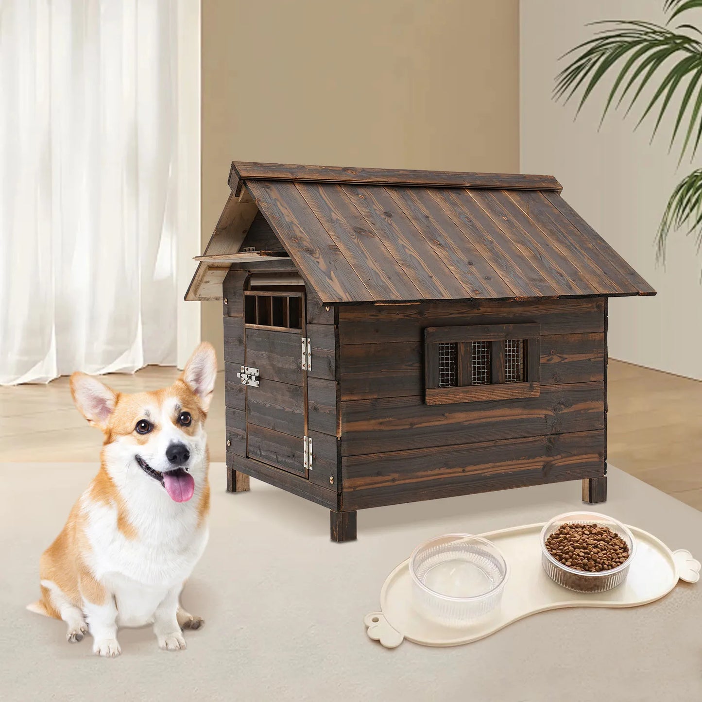 Dog House with Window and Door, Easy To Install, Water-Resistant Pet House for  Outdoor and Indoor Use Pet Stores  Gardens