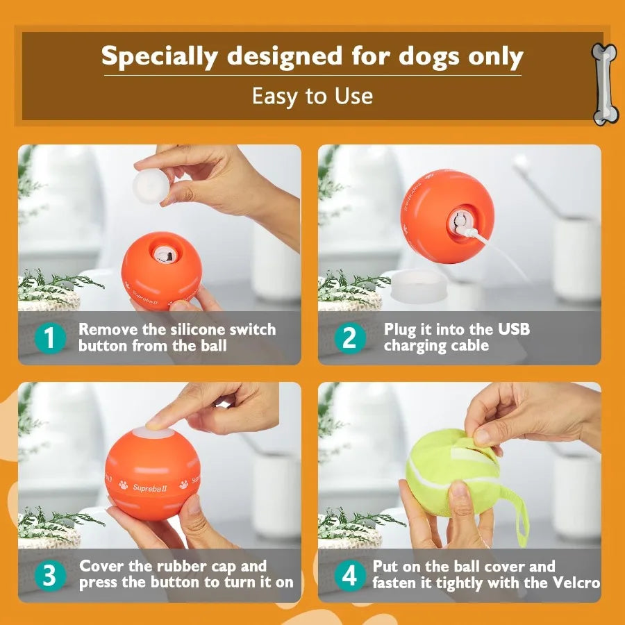 Interactive Dog Toys Dog Ball[2025 Newly Upgraded] Durable Motion Activated Automatic Rolling Ball Toys for Small Medium Large