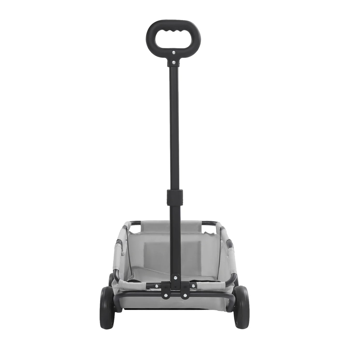 Gray Foldable Dog Stroller Portable Adjustable Pull Rod Pet Travel Carrier Cart Shock-Absorbent Smooth-Rolling for Small Pets