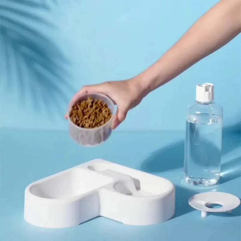 Automatic Pet Water Bowl, Self Cleaning Cat Dog Feeder with Hygienic Moisture Proof Design, Smart Food Water Dispenser