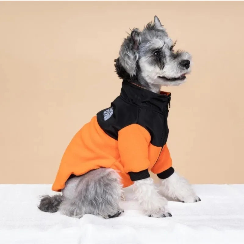 LETVIA Winter Pet Clothing Fashion Warm Dog Jacket Coat Windproof Dual Color Down Polar Fleece Jacket for Large Medium Small Pet