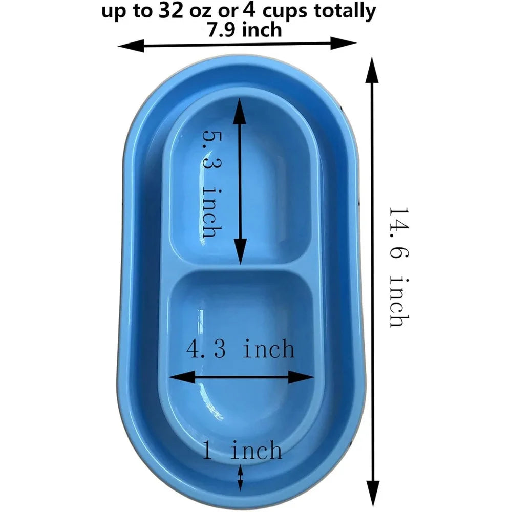 Dog Pet Food Bowl 32 Oz Food Water Bowls Dish for Small to Medium Size Dogs Cats by With
