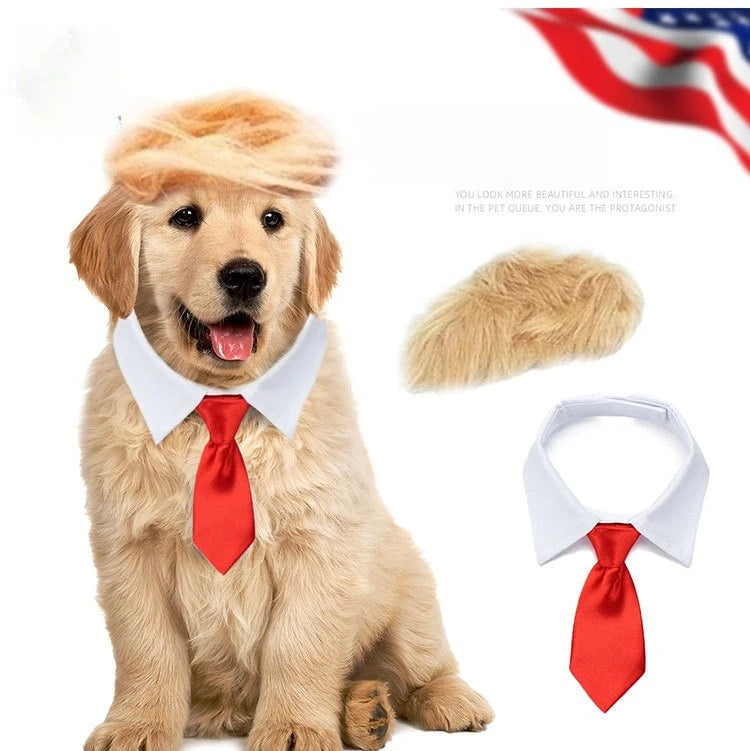 Funny Cosplay Dog Wig - Blonde Fluffy Hairstyle for Halloween Christmas Pet Props