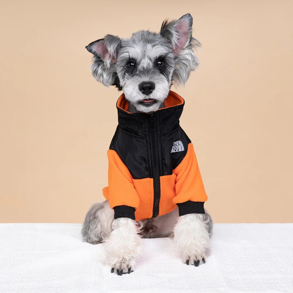LETVIA Winter Pet Clothing Fashion Warm Dog Jacket Coat Windproof Dual Color Down Polar Fleece Jacket for Large Medium Small Pet