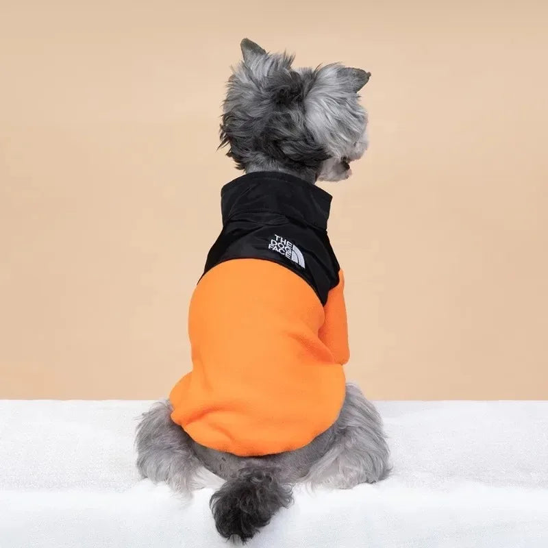 LETVIA Winter Pet Clothing Fashion Warm Dog Jacket Coat Windproof Dual Color Down Polar Fleece Jacket for Large Medium Small Pet