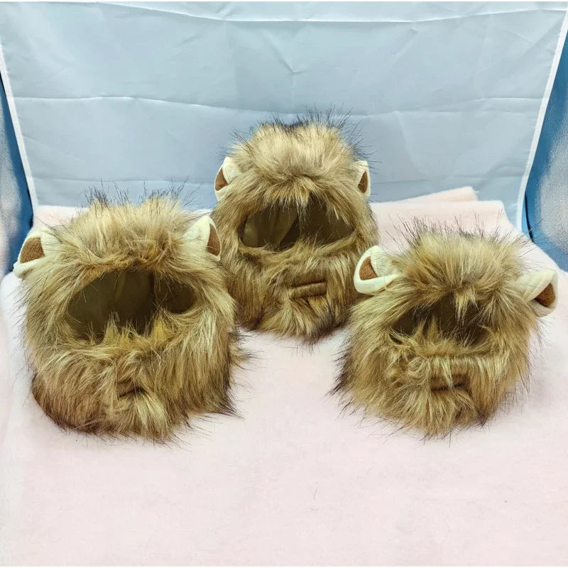 Pet Hairpiece Humorous Lion Mane Headgear for Dogs and Cats Adjustable Costume Accessories for Fun Dress-up and Play