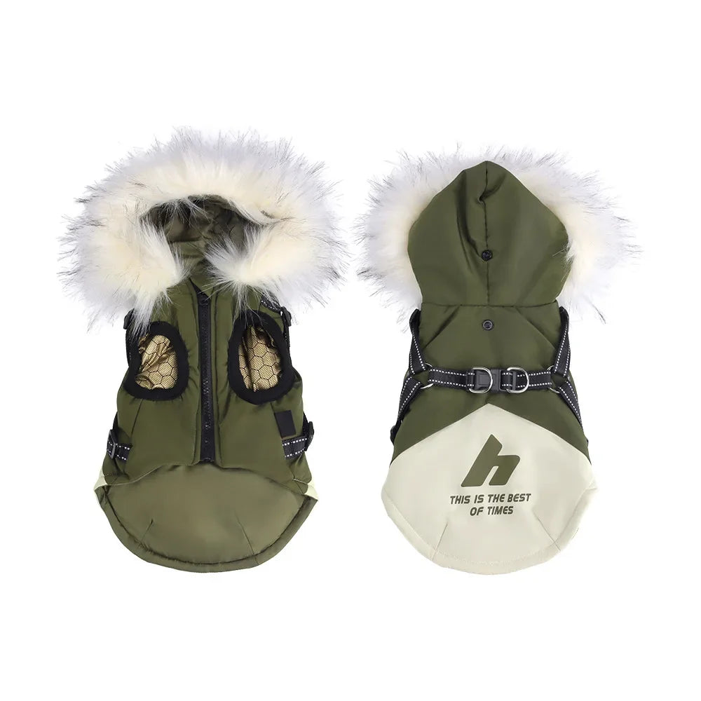 New Pet Dog Winter Warm Coat Fleece Hooded Puppy Jacket Plush  Warm Cotton Vest Autumn Winter Clothing For Dogs Cats Clothes