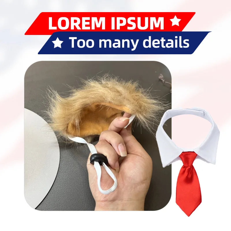 Funny Cosplay Dog Wig - Blonde Fluffy Hairstyle for Halloween Christmas Pet Props